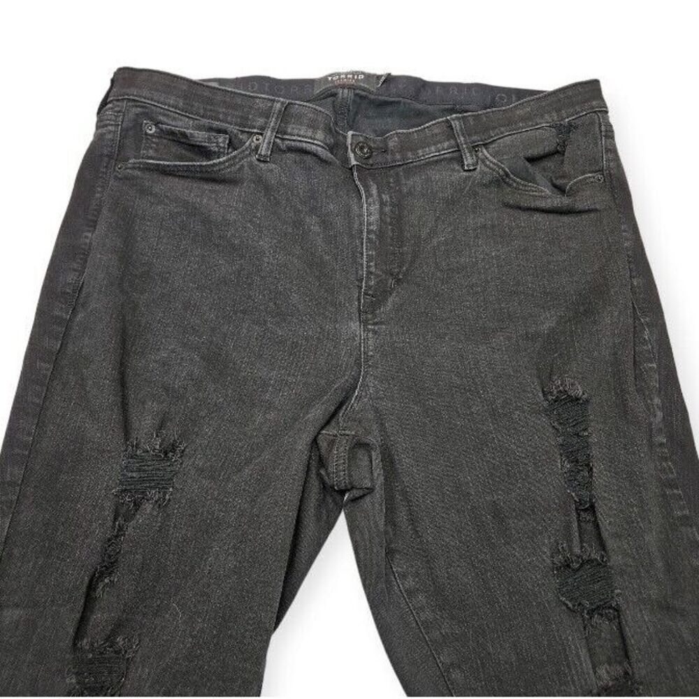 Torrid Jeans Women's Sky High Skinny Size 24R Black Tapered Premium Stretch - Picture 2 of 10